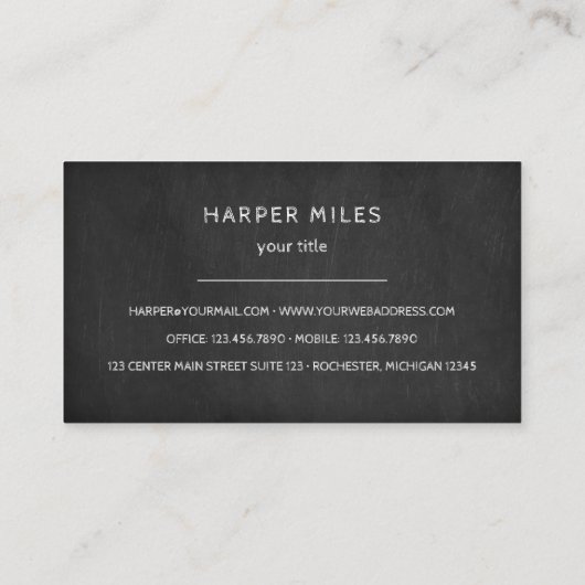 黒枠動揺しての黒板先生 名刺 (裏面)