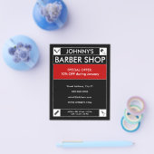 黒枠理容師スタイル チラシ (シングル)