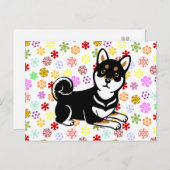 黒柴犬犬の漫画 ポストカード (正面/裏面)