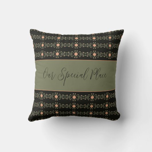 黒桃と緑 クッション (裏面)