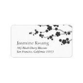 黒桜花さくらんぼ咲きアジア結婚の ラベル (正面)