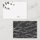 黒桜花さくらんぼ咲く禅結婚の プレイスカード (正面/裏面)