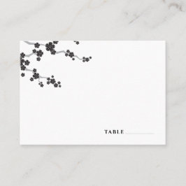 黒桜花さくらんぼ咲く禅結婚の プレイスカード