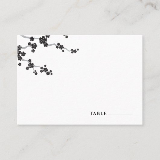 黒桜花さくらんぼ咲く禅結婚の プレイスカード (正面)