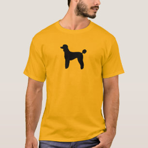 黒標準プードルシルエット 犬種 Tシャツ