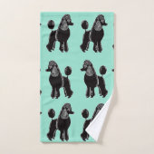 黒標準プードルミントタオルセット バスタオルセット (ハンドタオル)