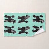 黒標準プードルミントタオルセット バスタオルセット (ハンドタオル)