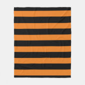黒橙秋ストライプのインスパイア フリースブランケット (正面)