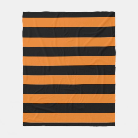 黒橙秋ストライプのインスパイア フリースブランケット (正面)