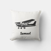 黒機旅行ベビー第1誕生日、航空 クッション (正面)