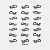 黒機旅行ベビー第1誕生日、航空 フリースブランケット (正面)