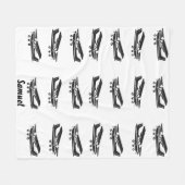 黒機旅行ベビー第1誕生日、航空 フリースブランケット (正面(横))