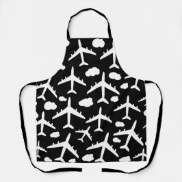黒機航空機パターンデザイン エプロン