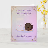 黒檀とアイボリー私たちは一緒にグリーティングカード カード (黄色い花)