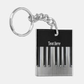 黒檀とアイボリー キーホルダー (正面左)