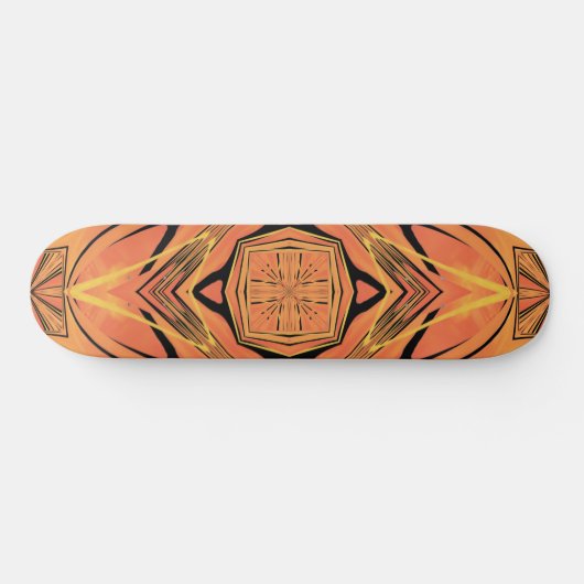 黒檀と柑橘類オレンジトロピカルアートデザイン スケートボード (横)
