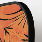 黒檀と柑橘類オレンジトロピカルアートデザイン ピックルボールラケット (左詳細)