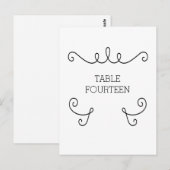 黒檀のお洒落花盛りテーブル番号はがき ポストカード (正面/裏面)