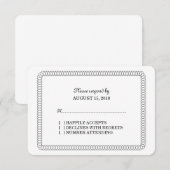 黒檀の丸い応答カード 出欠カード (正面/裏面)