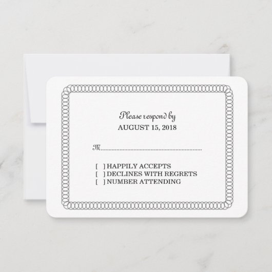 黒檀の丸い応答カード 出欠カード (正面)