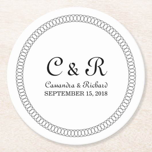 黒檀の丸い紙コースター ラウンドペーパーコースター (正面)