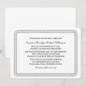 黒檀の丸い結婚式の招待 招待状 (正面/裏面)