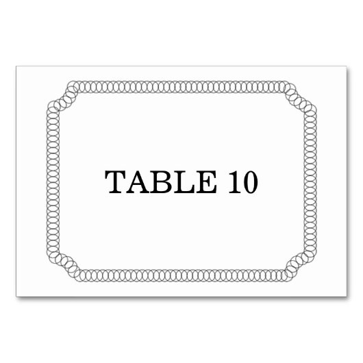 黒檀の入ったチケットテーブルカード テーブルナンバー (正面)