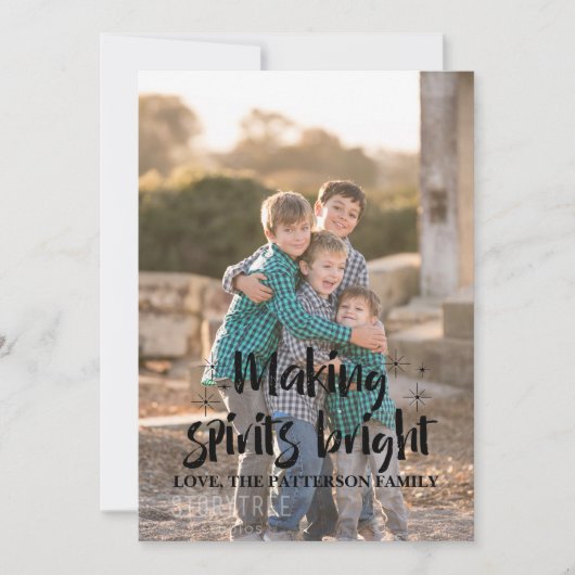 黒檀の星作りスピリッツ明るいホリデーフォト シーズンカード (正面)