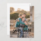 黒檀の星作りスピリッツ明るいホリデーフォト シーズンポストカード (正面/裏面)