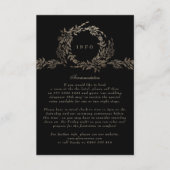 黒檀の植物性モノグラムの結婚金ゴールド エンクロージャーカード (正面)