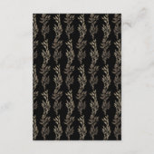 黒檀の植物性モノグラムの結婚金ゴールド エンクロージャーカード (裏面)