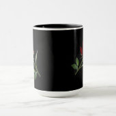 黒檀の真紅:赤独身のいバラ マグカップ (中央)