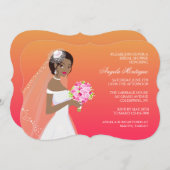 黒檀の美しいのブライダルシャワーの招待状 招待状 (正面/裏面)