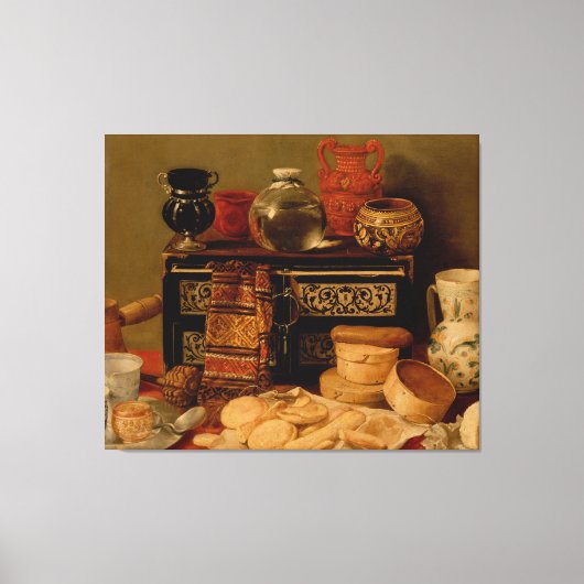 黒檀の胸を持ったまだ生きている キャンバスプリント (正面)