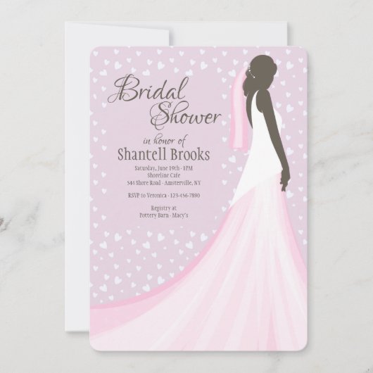 黒檀の花嫁ブライダルシャワー 招待状 (正面)