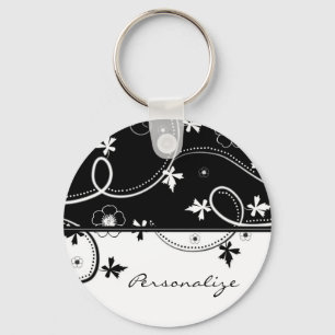 黒檀の葉の開花Keychain キーホルダー