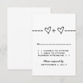 黒檀ハート式応答カード 出欠カード (正面/裏面)