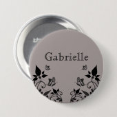 黒檀バタフライフローラボタン 缶バッジ (正面&裏面)