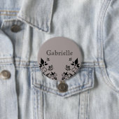 黒檀バタフライフローラボタン 缶バッジ (インサイチュ)