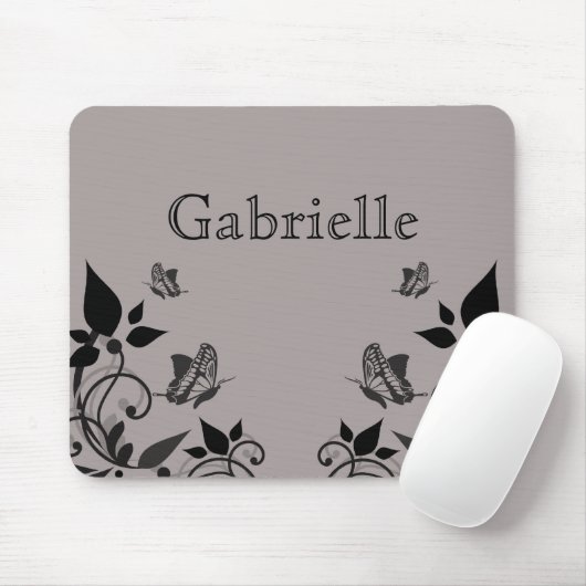 黒檀バタフライフローラマウスパッド マウスパッド (マウス)