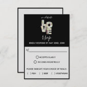 黒檀バニラストロベリーアジサイ結婚ズ 出欠カード (正面/裏面)