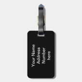 黒檀パーソナライズされた雪 ラゲッジタグ (裏面縦)
