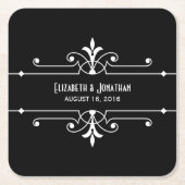 黒檀ファンシー装飾紙コースター スクエアペーパーコースター (正面)