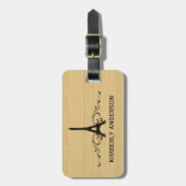 黒檀フランスのの荷札 ラゲッジタグ (正面縦)
