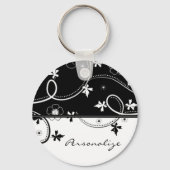 黒檀リーフ開花キーチェーン キーホルダー (正面)