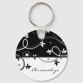 黒檀リーフ開花キーチェーン キーホルダー