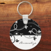 黒檀リーフ開花キーチェーン キーホルダー (正面)