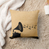 黒檀ヴィンテージ蓄音枕 クッション (ブランケット)