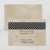 黒檀素朴クローバー応答カード 出欠カード (正面/裏面)