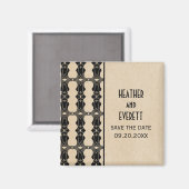 黒檀縁どアールデコDate Magnetを保存 マグネット (正面/裏面)